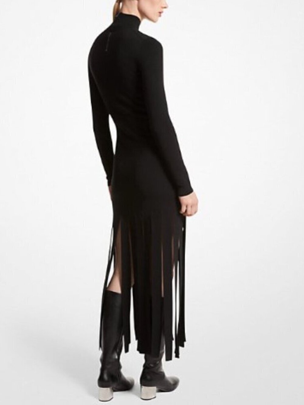 Michael Kors Collection Black Merino Streamer Dress Medium - Picture 2 of 16